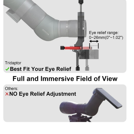 Ultra-Light Tridaptor – 3-Assige Phone Mount – Voor 22–61 mm Oculair - Telescoop