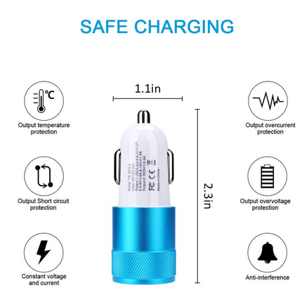 Schnelllade-Android-Autoladegerät, 3,4-A-Autoladegerät-Adapter mit 1,8 m langem Nylon-geflochtenem Micro-USB-Kabel, Schnellsynchronisierungs-Ladekabel 