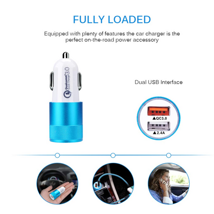 Schnelllade-Android-Autoladegerät, 3,4-A-Autoladegerät-Adapter mit 1,8 m langem Nylon-geflochtenem Micro-USB-Kabel, Schnellsynchronisierungs-Ladekabel 