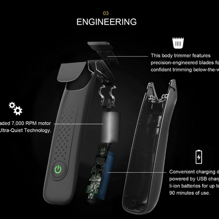 Vielseitiger Körperhaarschneider – wasserdicht – ergonomisch und präzise