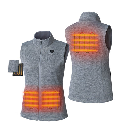 Verwarmde Fleece Bodywarmer – Grijs – Slim Fit - Inclusief Powerbank - Maat S