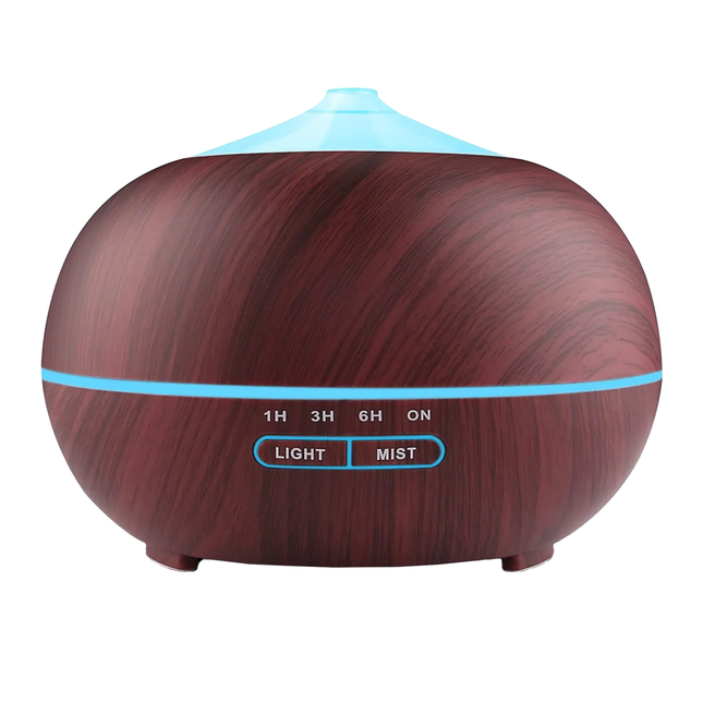 Essential Oil Diffusers - 400ml - with 7 Led Lights and Timer - Brown/White - 2 Mist Modes
