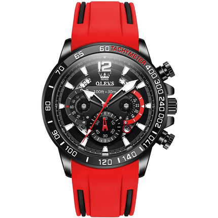 Stijlvol Chronograaf Herenhorloge – Waterdicht - Siliconen Band