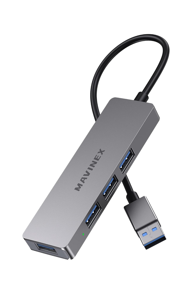 Ultradünner SuperSpeed-USB-3.0-Adapter mit 4 Anschlüssen aus Aluminium, kompatibel mit PC, MacBook Surface Pro, XPS-Flash-Laufwerk, mobiler Festplatte