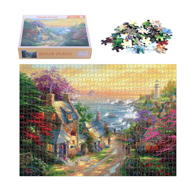 Puzzelavontuur Kuststad - 1000 Stukjes voor Familie & Vrienden, 70x50 cm