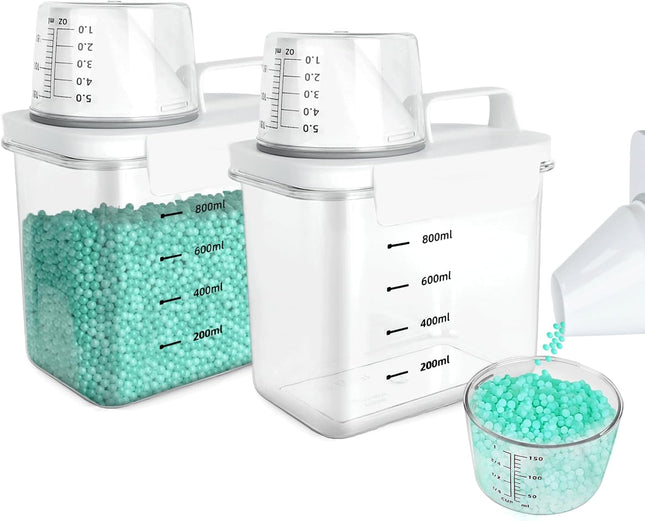 Wasmiddel Dispensers - 2 stuks - Luchtdicht - 1100ml met Maatbeker