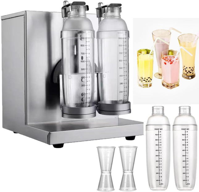 Professionele Shaker – Dubbele Beker - 120W Hoogtoerige Mixer met Timer