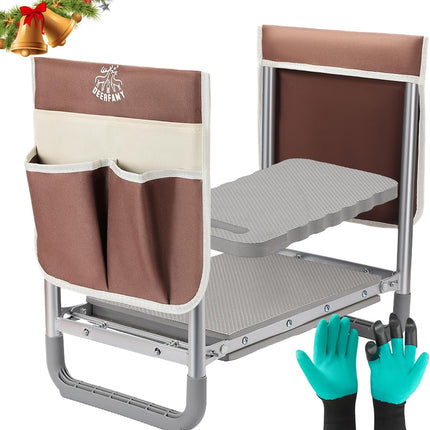 Opvouwbare Tuinkniebank Inclusief Kussen, Tassen en Handschoenen – 159 kg