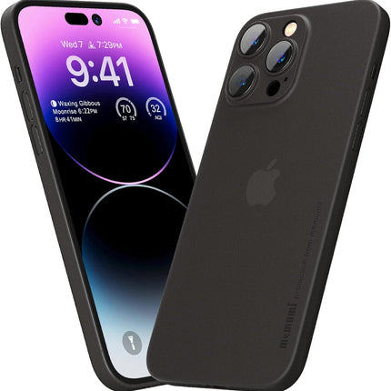 Ultradun Telefoon Hoesje Geschikt voor - iPhone 14 Pro Max Hoesje - Mat - Trans-Zwart