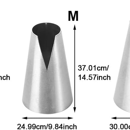 Set van 3 RVS Spuitmondjes V-Vorm (S/M/L) voor Taart en Cupcake Decoratie