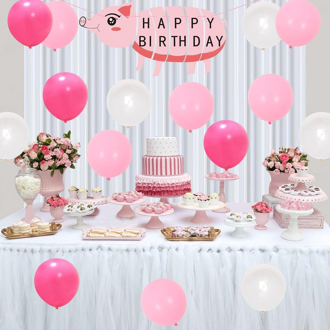 Decoratie Set – Pig Party - Ballonnen en  Banner voor Verjaardag, Babyshower en meer