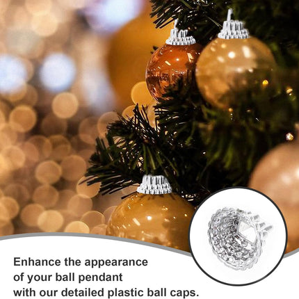 200x Kerstbal Covers – Ø1,2 cm – Hangers met Veer- Zilver