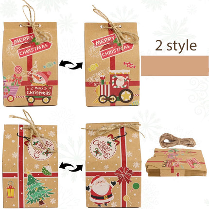 70x Kerstcadeaudoosjes – Kraftpapier - Inclusief Hennep Touwtjes – 7x5x10,5 cm – DIY Set