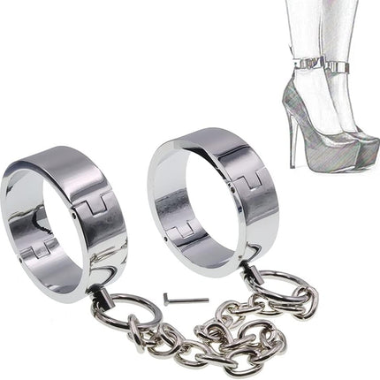 Adult Toy - Metalen Boeienset Hals, Pols en Voeten - Zinklegering inc Verstelbare Kettingen