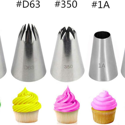 Cake Decorating Kit – 5-delige RVS Spuitmondjes Set voor Gebak en Taart