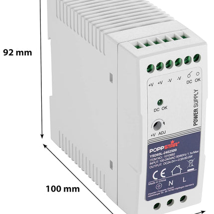 Ultra Slim 24V DIN-Rail Voeding 60W - 2,5A - Met Beveiliging