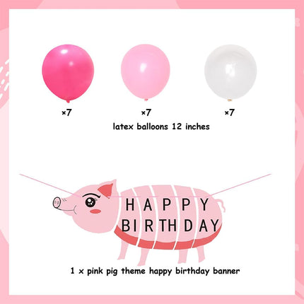 Decoratie Set – Pig Party - Ballonnen en  Banner voor Verjaardag, Babyshower en meer