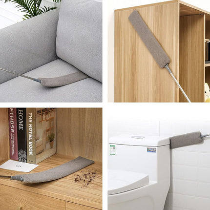 Ausziehbarer Mikrofaser-Fugenreiniger – Inklusive 3 Mikrofaser-Bezügen – Für die Reinigung unter Möbeln und Haushaltsgeräten