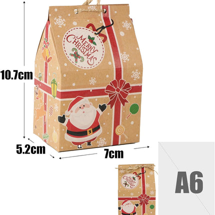 70x Kerstcadeaudoosjes – Kraftpapier - Inclusief Hennep Touwtjes – 7x5x10,5 cm – DIY Set