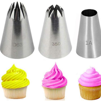 Cake Decorating Kit – 5-delige RVS Spuitmondjes Set voor Gebak en Taart