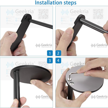 Hoofdtelefoonstandaard – Aluminium - Universeel – Stevige basis – Zwart