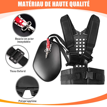 Verstelbaar Harnas voor Bosmaaier en Grastrimmer – Dubbele Schouderriem