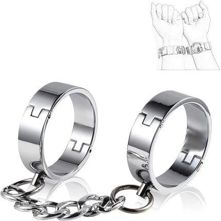 Adult Toy - Metalen Boeienset Hals, Pols en Voeten - Zinklegering inc Verstelbare Kettingen