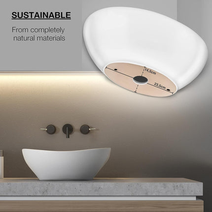 Ovale Opzetwastafel Badkamer Wit Keramiek | Zonder Kraangat