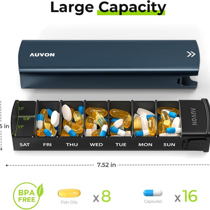 Pillendose – Transparent – ​​7 Tage – Medikamentenbox mit Tagesanzeige