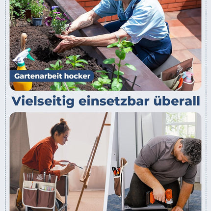 Opvouwbare Tuinkniebank Inclusief Kussen, Tassen en Handschoenen – 159 kg