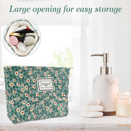 Make-uptas - 2 Stuks – Corduroy Ribfluweel - Compact, Luxe en Ruim