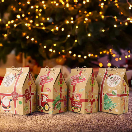 70x Kerstcadeaudoosjes – Kraftpapier - Inclusief Hennep Touwtjes – 7x5x10,5 cm – DIY Set