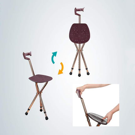 Opvouwbare Zitstok – Verstelbare Wandelstok met Zitje - Lichtgewicht en Sterk tot 200 kg