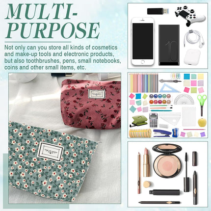 Make-uptas - 2 Stuks – Corduroy Ribfluweel - Compact, Luxe en Ruim