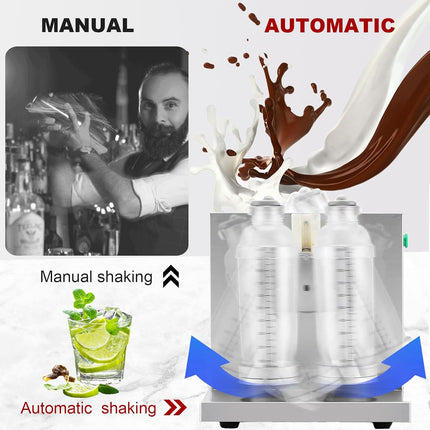 Professionele Shaker – Dubbele Beker - 120W Hoogtoerige Mixer met Timer