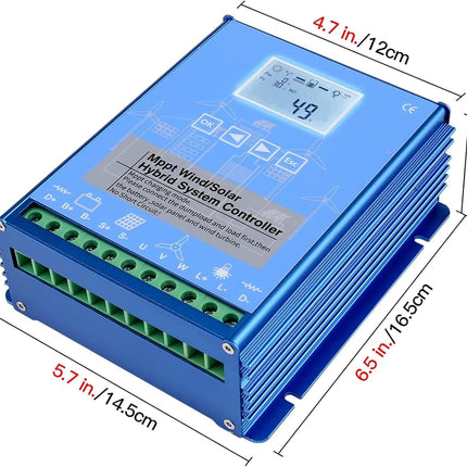 Wind en Solar Hybride MPPT Laadregelaar 24V/48V - 1000W-3000W