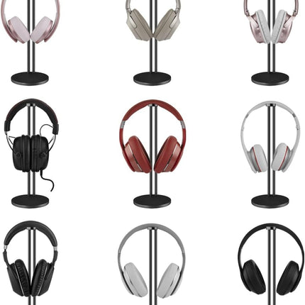 Hoofdtelefoonstandaard – Aluminium - Universeel – Stevige basis – Zwart