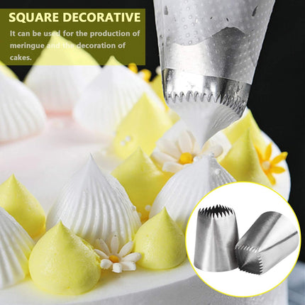 Set van 4 Grote RVS Spuitmondjes voor Taart, Cupcake en Dessert Decoratie