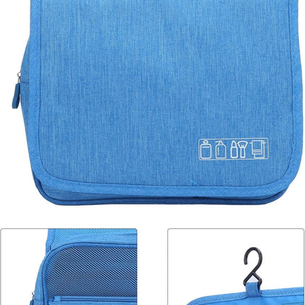 Opvouwbare Hangende Toilettas Hemelsblauw met Compartimenten en Haak