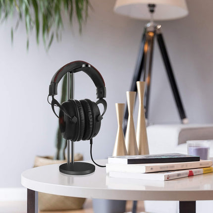 Hoofdtelefoonstandaard – Aluminium - Universeel – Stevige basis – Zwart
