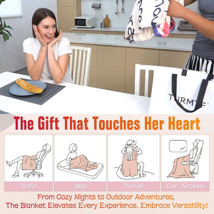 Zachte flanellen deken voor mama – Persoonlijk cadeau – 140x180cm