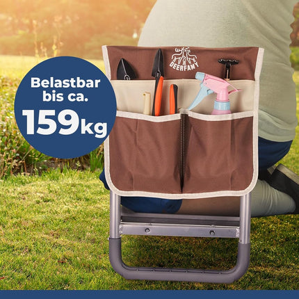 Opvouwbare Tuinkniebank Inclusief Kussen, Tassen en Handschoenen – 159 kg