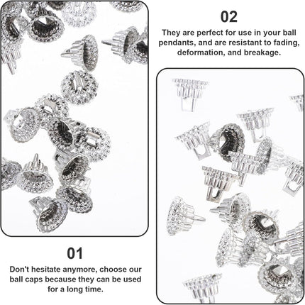 200x Kerstbal Covers – Ø1,2 cm – Hangers met Veer- Zilver