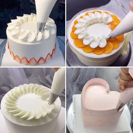 Set van 3 RVS Spuitmondjes V-Vorm (S/M/L) voor Taart en Cupcake Decoratie