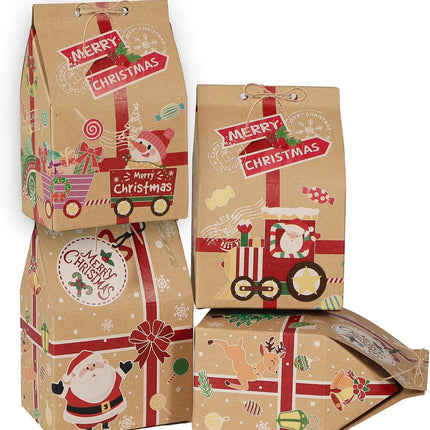 70x Kerstcadeaudoosjes – Kraftpapier - Inclusief Hennep Touwtjes – 7x5x10,5 cm – DIY Set