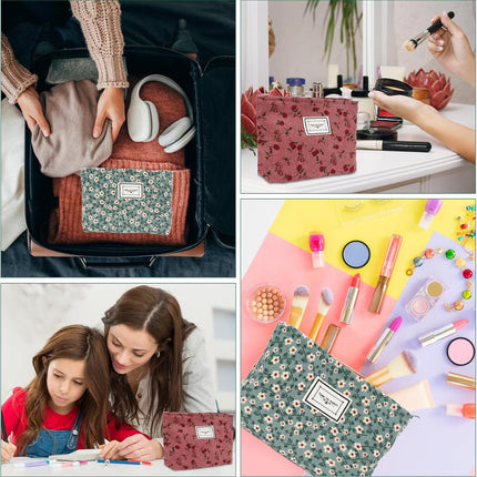 Make-uptas - 2 Stuks – Corduroy Ribfluweel - Compact, Luxe en Ruim