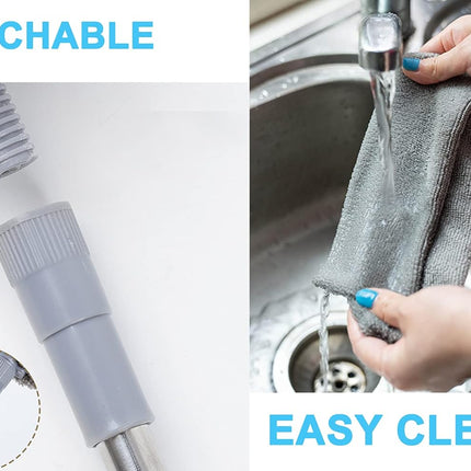 Ausziehbarer Mikrofaser-Fugenreiniger – Inklusive 3 Mikrofaser-Bezügen – Für die Reinigung unter Möbeln und Haushaltsgeräten