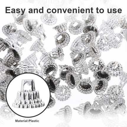 200x Kerstbal Covers – Ø1,2 cm – Hangers met Veer- Zilver