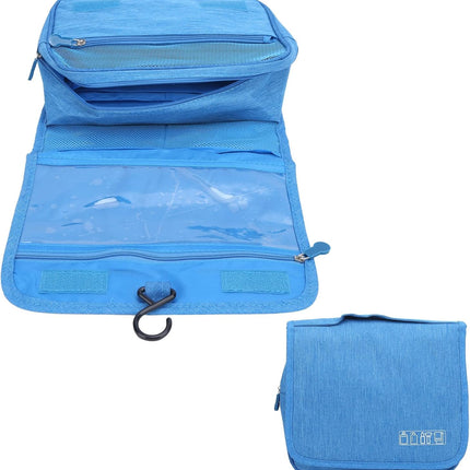 Opvouwbare Hangende Toilettas Hemelsblauw met Compartimenten en Haak