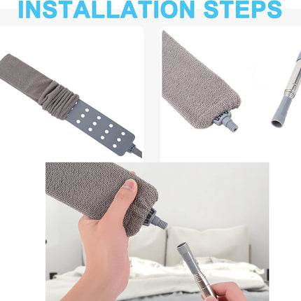 Ausziehbarer Mikrofaser-Fugenreiniger – Inklusive 3 Mikrofaser-Bezügen – Für die Reinigung unter Möbeln und Haushaltsgeräten